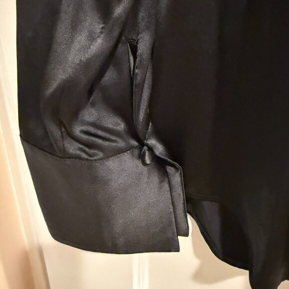 Club Monaco Black Helek Stretch Silk Charmeuse, Large - Picture 10 of 14